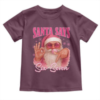 Funny Pink Santa Says Six Seven Toddler T Shirt 67 Christmas Meme Gen Alpha - Wonder Print Shop