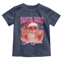 Funny Pink Santa Says Six Seven Toddler T Shirt 67 Christmas Meme Gen Alpha - Wonder Print Shop