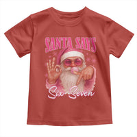 Funny Pink Santa Says Six Seven Toddler T Shirt 67 Christmas Meme Gen Alpha - Wonder Print Shop