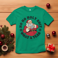 Ho Ho Holy Shit What A Year T Shirt Funny Christmas Santa - Wonder Print Shop
