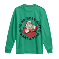 Ho Ho Holy Shit What A Year Long Sleeve Shirt Funny Christmas Santa - Wonder Print Shop
