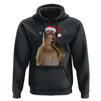 Christmas Thinking Monkey Meme Humor Brainrot Hoodie - Wonder Print Shop