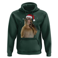 Christmas Thinking Monkey Meme Humor Brainrot Hoodie - Wonder Print Shop