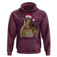Christmas Thinking Monkey Meme Humor Brainrot Hoodie - Wonder Print Shop