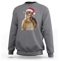 Christmas Thinking Monkey Meme Humor Brainrot Sweatshirt - Wonder Print Shop
