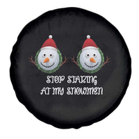 Funny Christmas Adult Humor Spare Tire Cover Stop Staring At My Snowmen Boobs Xmas Embarrassing - Wonder Print Shop