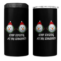 Funny Christmas Adult Humor 4 in 1 Can Cooler Tumbler Stop Staring At My Snowmen Boobs Xmas Embarrassing - Wonder Print Shop