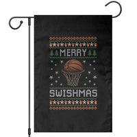 Funny Christmas Basketball Garden Flag Merry Swishmas Ugly Xmas Swish Technique - Wonder Print Shop