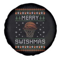 Funny Christmas Basketball Spare Tire Cover Merry Swishmas Ugly Xmas Swish Technique - Wonder Print Shop