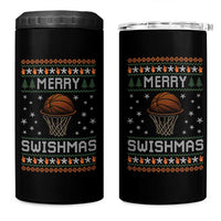 Funny Christmas Basketball 4 in 1 Can Cooler Tumbler Merry Swishmas Ugly Xmas Swish Technique - Wonder Print Shop