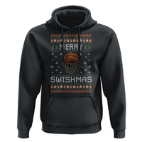 Funny Christmas Basketball Hoodie Merry Swishmas Ugly Xmas Swish Technique - Wonder Print Shop