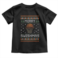 Funny Christmas Basketball Toddler T Shirt Merry Swishmas Ugly Xmas Swish Technique - Wonder Print Shop