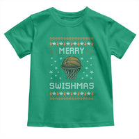 Funny Christmas Basketball Toddler T Shirt Merry Swishmas Ugly Xmas Swish Technique - Wonder Print Shop