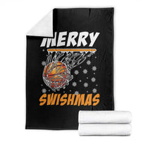 Funny Christmas Basketball Throw Blanket Merry Swishmas Xmas Swish Technique - Wonder Print Shop