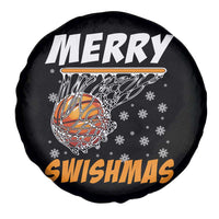 Funny Christmas Basketball Spare Tire Cover Merry Swishmas Xmas Swish Technique - Wonder Print Shop