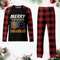 Funny Christmas Basketball Plaid Pajama Set Merry Swishmas Xmas Swish Technique - Wonder Print Shop
