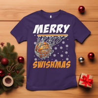 Funny Christmas Basketball T Shirt Merry Swishmas Xmas Swish Technique - Wonder Print Shop