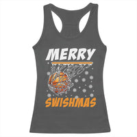 Funny Christmas Basketball Racerback Tank Top Merry Swishmas Xmas Swish Technique - Wonder Print Shop