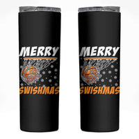 Funny Christmas Basketball Skinny Tumbler Merry Swishmas Xmas Swish Technique - Wonder Print Shop