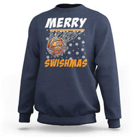 Funny Christmas Basketball Sweatshirt Merry Swishmas Xmas Swish Technique - Wonder Print Shop
