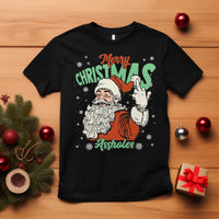 Funny Merry Christmas Assholes T Shirt Xmas Naughty Santa Adult Jokes - Wonder Print Shop