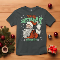 Funny Merry Christmas Assholes T Shirt Xmas Naughty Santa Adult Jokes - Wonder Print Shop