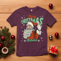Funny Merry Christmas Assholes T Shirt Xmas Naughty Santa Adult Jokes - Wonder Print Shop