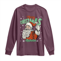 Funny Merry Christmas Assholes Long Sleeve Shirt Xmas Naughty Santa Adult Jokes - Wonder Print Shop