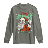 Funny Merry Christmas Assholes Long Sleeve Shirt Xmas Naughty Santa Adult Jokes - Wonder Print Shop