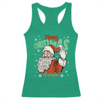 Funny Merry Christmas Assholes Racerback Tank Top Xmas Naughty Santa Adult Jokes - Wonder Print Shop