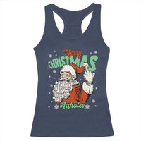 Funny Merry Christmas Assholes Racerback Tank Top Xmas Naughty Santa Adult Jokes - Wonder Print Shop