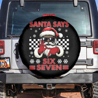 67 African American Santa Christmas Spare Tire Cover Funny Santa Says Six Seven Meme Gen Alpha Slang - Wonder Print Shop