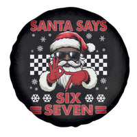 67 African American Santa Christmas Spare Tire Cover Funny Santa Says Six Seven Meme Gen Alpha Slang - Wonder Print Shop