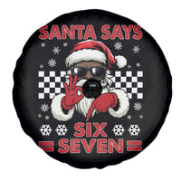 67 African American Santa Christmas Spare Tire Cover Funny Santa Says Six Seven Meme Gen Alpha Slang - Wonder Print Shop