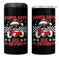 67 African American Santa Christmas 4 in 1 Can Cooler Tumbler Funny Santa Says Six Seven Meme Gen Alpha Slang - Wonder Print Shop