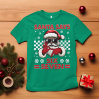 67 African American Santa Christmas T Shirt Funny Santa Says Six Seven Meme Gen Alpha Slang - Wonder Print Shop