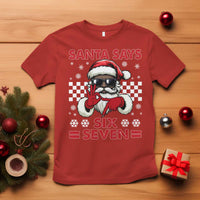 67 African American Santa Christmas T Shirt Funny Santa Says Six Seven Meme Gen Alpha Slang - Wonder Print Shop