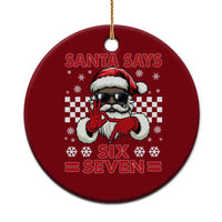 67 African American Santa Xmas Ceramic Ornament Funny Santa Says Six Seven Meme Gen Alpha Slang - Wonder Print Shop