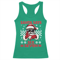 67 African American Santa Christmas Racerback Tank Top Funny Santa Says Six Seven Meme Gen Alpha Slang - Wonder Print Shop
