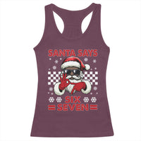 67 African American Santa Christmas Racerback Tank Top Funny Santa Says Six Seven Meme Gen Alpha Slang - Wonder Print Shop