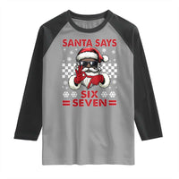 67 African American Santa Christmas Raglan Shirt Funny Santa Says Six Seven Meme Gen Alpha Slang - Wonder Print Shop