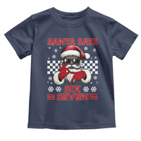 67 African American Santa Christmas Toddler T Shirt Funny Santa Says Six Seven Meme Gen Alpha Slang - Wonder Print Shop