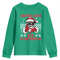 67 African American Santa Christmas Youth Sweatshirt Funny Santa Says Six Seven Meme Gen Alpha Slang - Wonder Print Shop