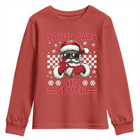 67 African American Santa Christmas Youth Sweatshirt Funny Santa Says Six Seven Meme Gen Alpha Slang - Wonder Print Shop