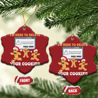 Funny Xmas Gingerbread Christmas Ornament I'm Here To Delete Your Cookies Santa - Wonder Print Shop