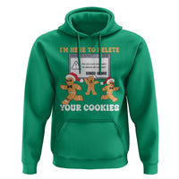 Funny Christmas Gingerbread Hoodie I'm Here To Delete Your Cookies Santa