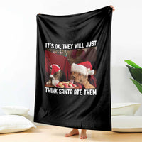 Funny Christmas Dog And Cat Throw Blanket It's Ok They Will Just Think Santa Ate Them - Wonder Print Shop