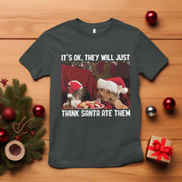 Funny Christmas Dog And Cat T Shirt It's Ok They Will Just Think Santa Ate Them - Wonder Print Shop