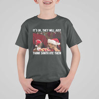 Funny Christmas Dog And Cat T Shirt For Kid It's Ok They Will Just Think Santa Ate Them - Wonder Print Shop