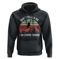 Funny Skiing Hoodie Don't Follow Me I Do Stupid Things Retro Vintage Skier